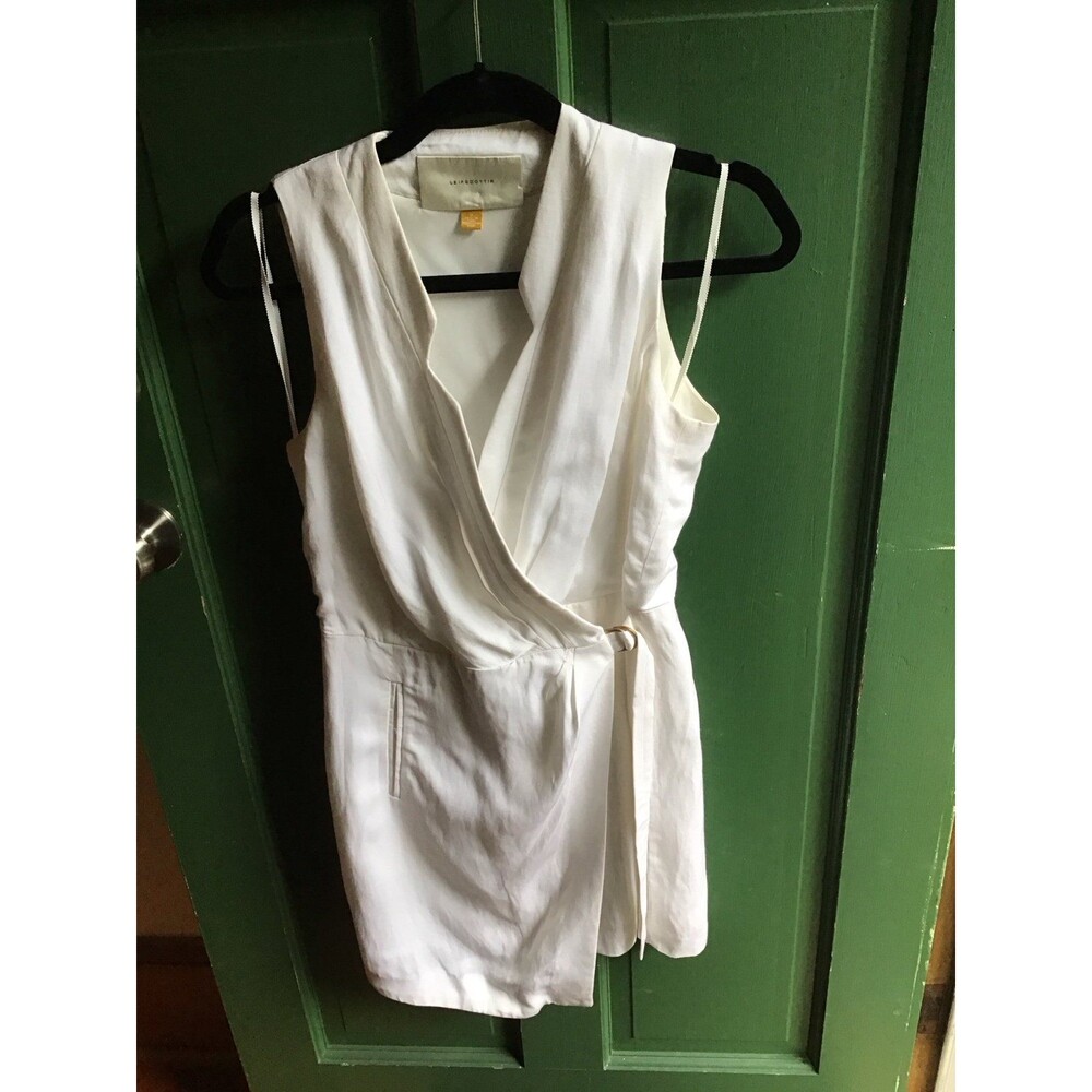 Leifsdottir by Anthropologie White Wrap Mini Dress